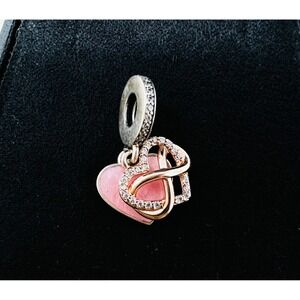 Pandora Family Forever and Always Pink Heart Infinity Dangle Charm 781146C01